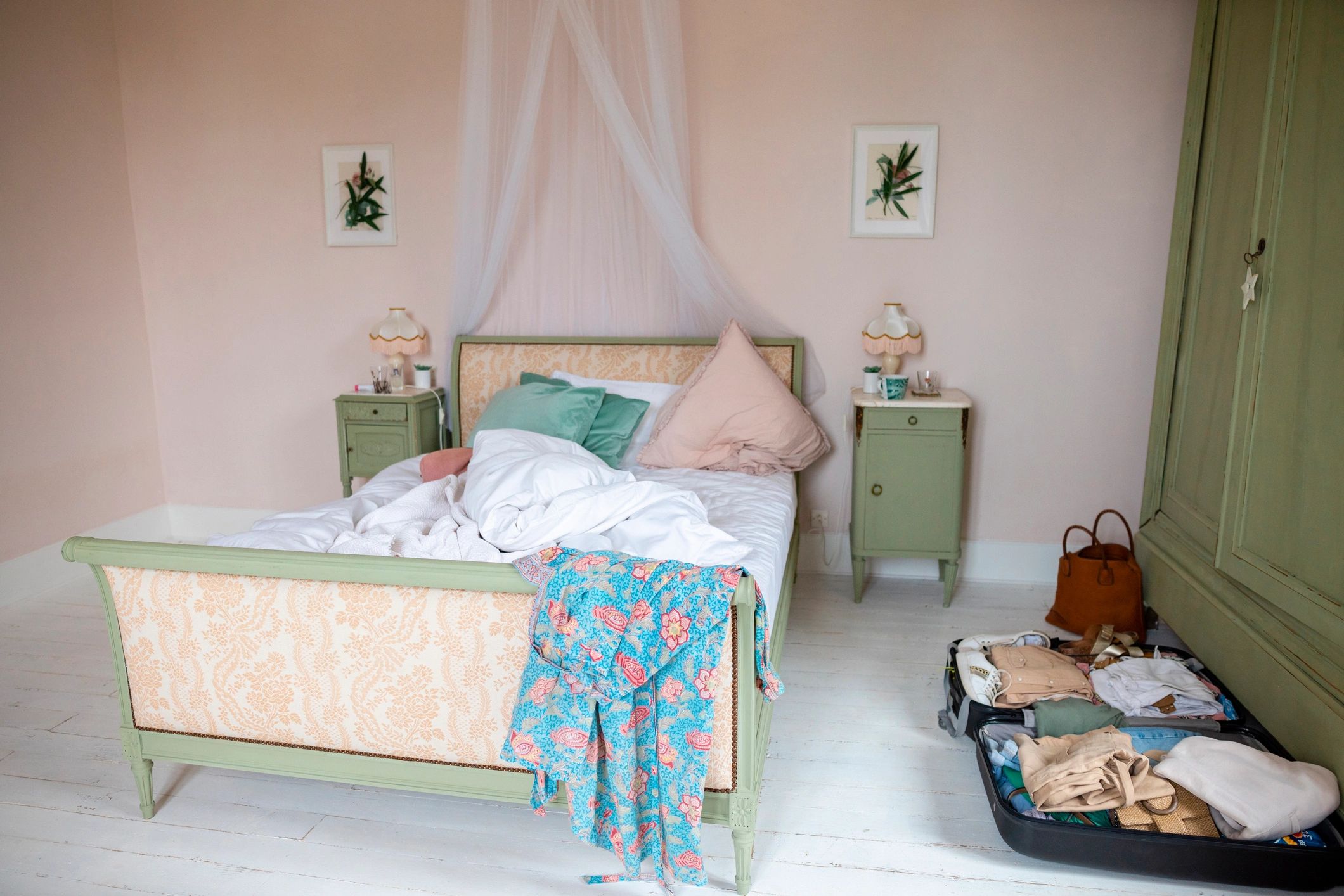 Inviting boutique-style bedroom with comforter set