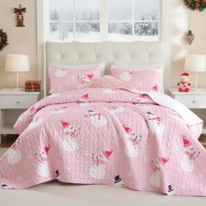 FROZZUR Christmas Quilt Set - Green Plaid Lightweight Winter Quilted Bedspread - Soft Patchwork Christmas Bedding for Gift, Cozy Holiday Bedroom Décor (Copy)